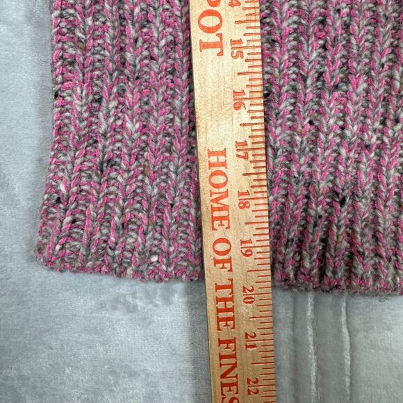 Phillip Lim Sweater Small Pink, Grey, Silver Mock Neck Cropped Ribbed Cozy! - Picture 9 of 13